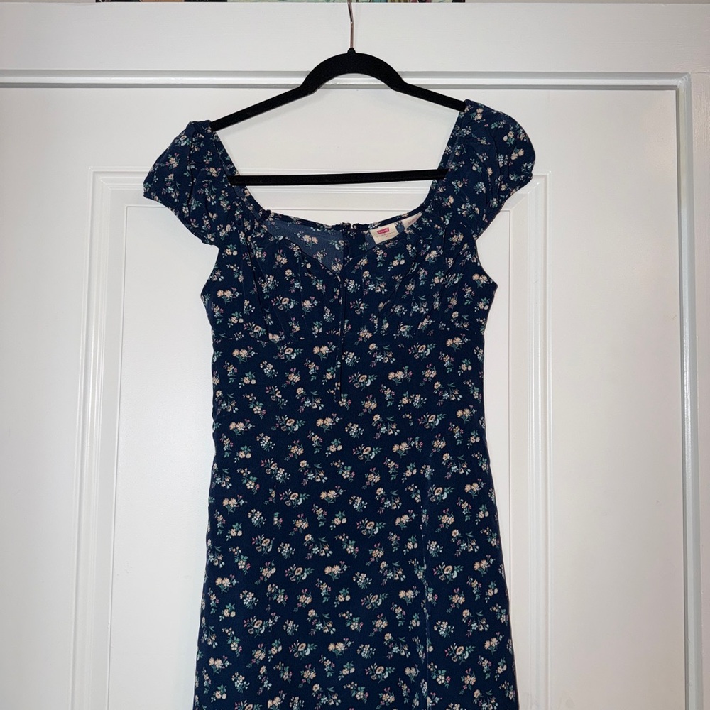 Levi’s Navy Blue & White Floral Mini Dress - Size XS